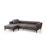 Jakarta (140-270 x 95 x 77 cm) Hörnsoffa-bäddsoffa Mörkgrå, Vänster