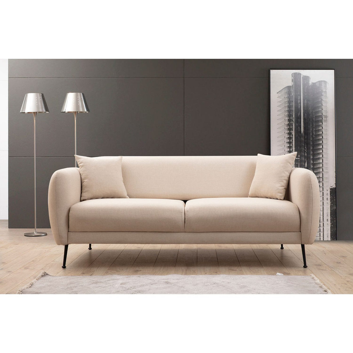 La Paz (214 x 98 x 85 cm) 3-sits bäddsoffa Beige