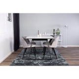 Estelle, Velvet Rektangulär matgrupp Svart,Grå, Svart,Vit, 140 x 90