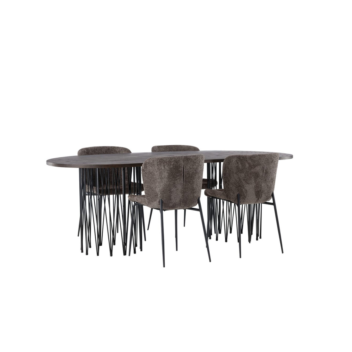 Stone, Modesto Oval matgrupp Svart,Brun, Svart, mocka, 220 x 100