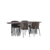 Stone, Modesto Oval matgrupp Svart,Brun, Svart, mocka, 220 x 100