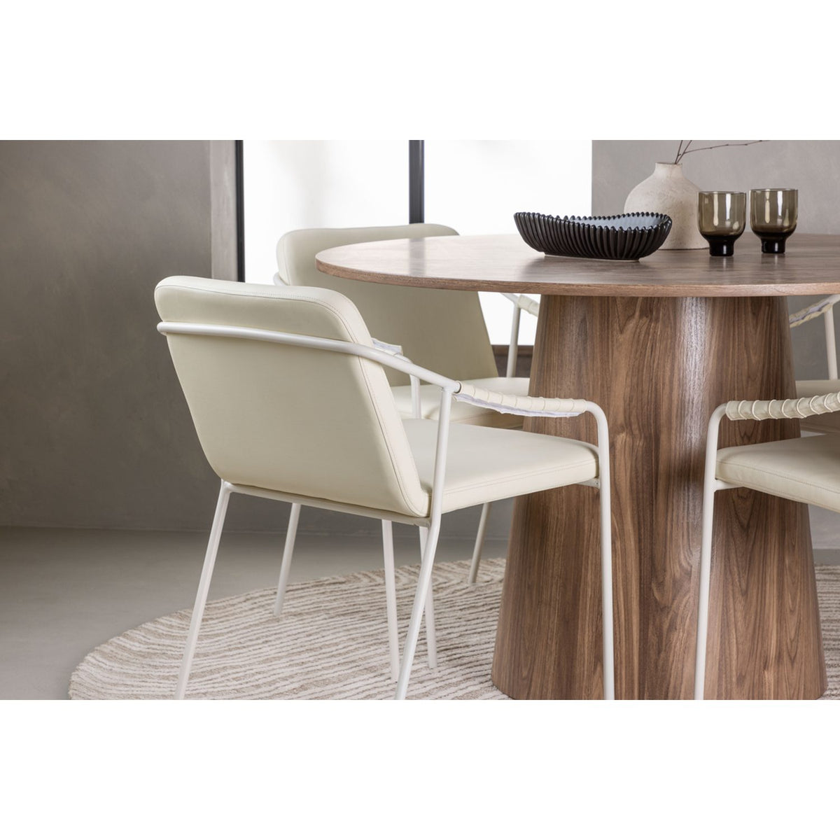 Lanzo, Tvist Rund matgrupp Beige, Natur, ⌀120