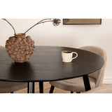 Dipp, Velvet Rund matgrupp Beige, Svart, Svart, ⌀115