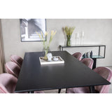 Dipp, Velvet Rektangulär matgrupp Svart,Dammrosa, Svart, 180 x 90