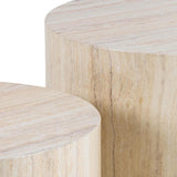 Dijon Soffbord Rund 40x58x58 cm Travertin
