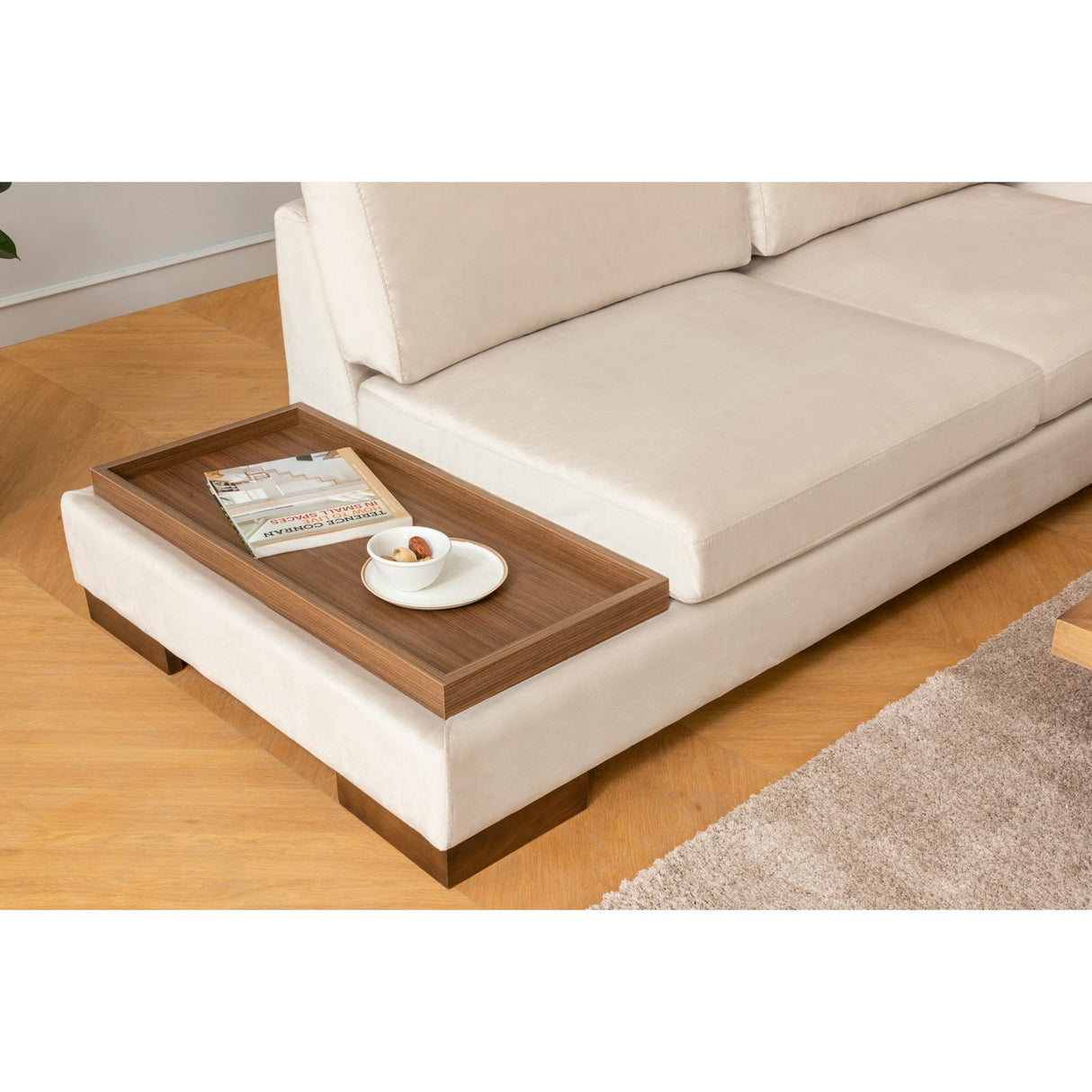 Reykjavik hörn med puff (313-193 x 97 x 80 cm) Hörnsoffa Beige
