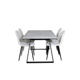 Estelle, Polar Rektangulär matgrupp Svart, vit, Svart, vit, 140 x 90