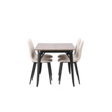 Tempe, Polar Rektangulär matgrupp Beige, Svart, Valnöt, 140 x 80