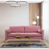 Rom (215 x 90 x 70 cm) 3-sitssoffa Dammig rosa