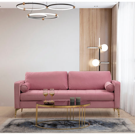 Rom (215 x 90 x 70 cm) 3-sitssoffa Dammig rosa