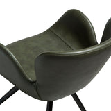 Gaia Stol Vintage Green Art.Leather, Black