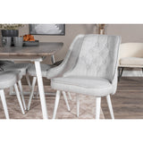Inca, Velvet Deluxe Rektangulär matgrupp Vit, Grå,Vit, 160 x 85