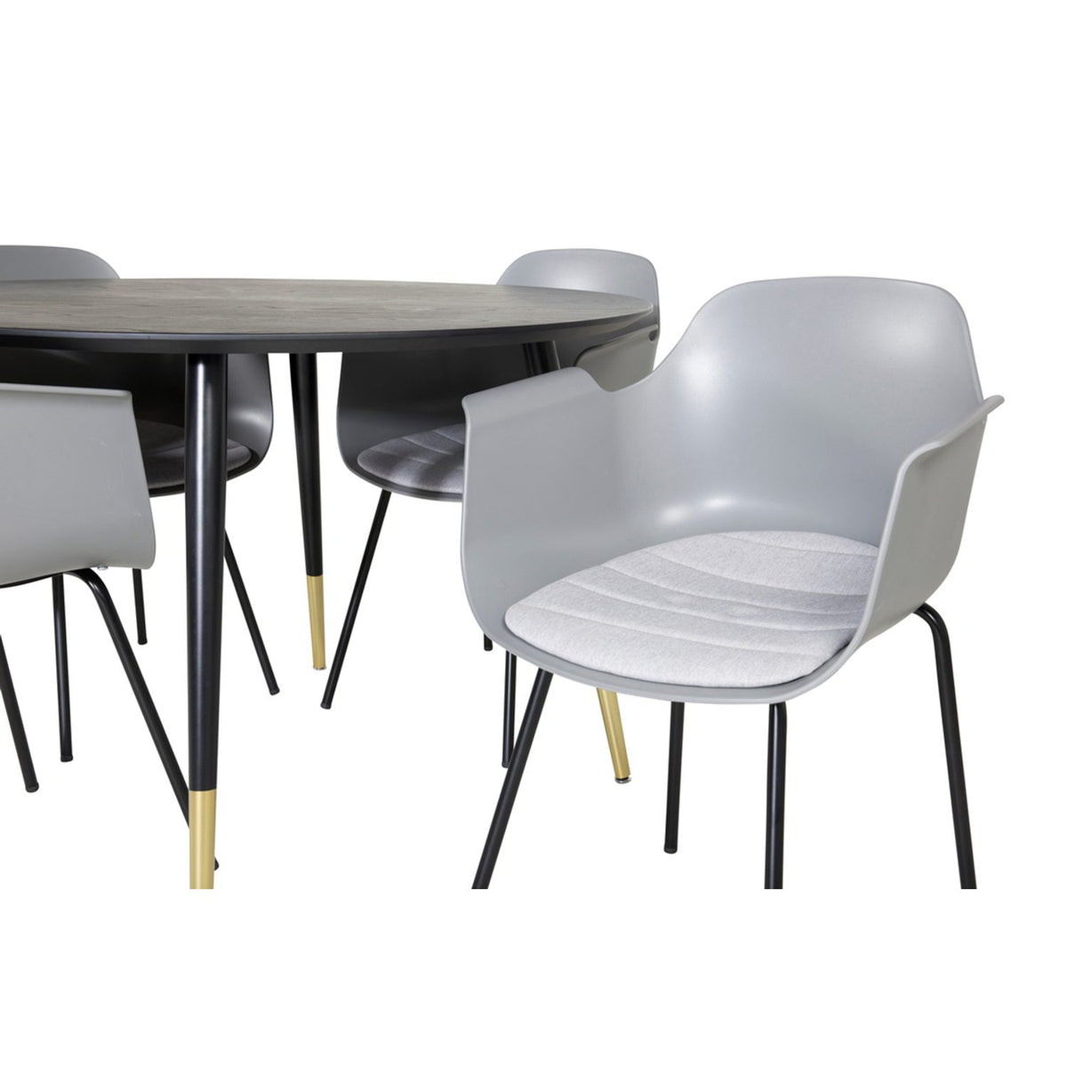 Dipp, Comfort Rund matgrupp Svart,Grå, Svart,Guld, ⌀115