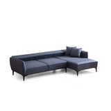Gaborone (270-140 x 95 x 67 cm) Hörnsoffa Blå, Höger