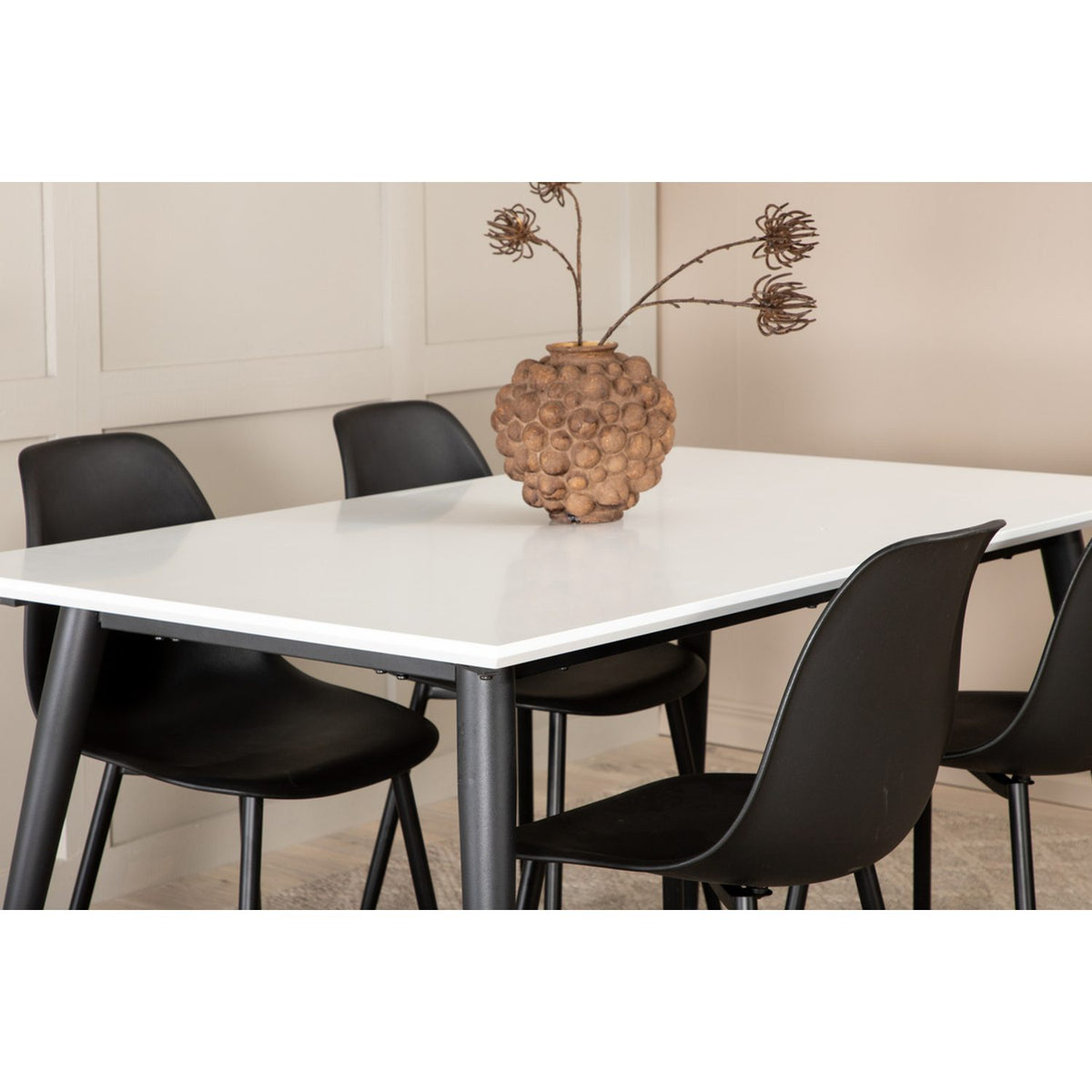 Jimmy, Polar Rektangulär matgrupp Svart, Svart, vit, 150 x 90