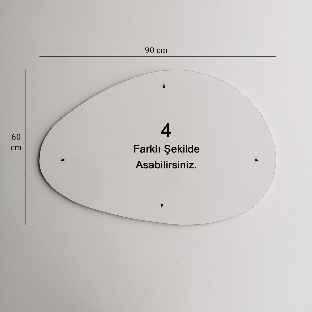 Porto Ayna 90x60 cm (90 x 60 x 1,2 cm) Vit Spegel