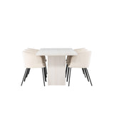 Olga, Berit Rektangulär matgrupp Beige,Svart, Vit, 200 x 90