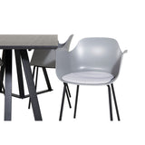Marina, Comfort Rektangulär matgrupp Svart,Grå, Svart, 180 x 90