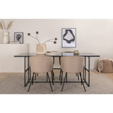 Leif, Berit Rektangulär matgrupp Beige, Svart, Svart, 200 x 90