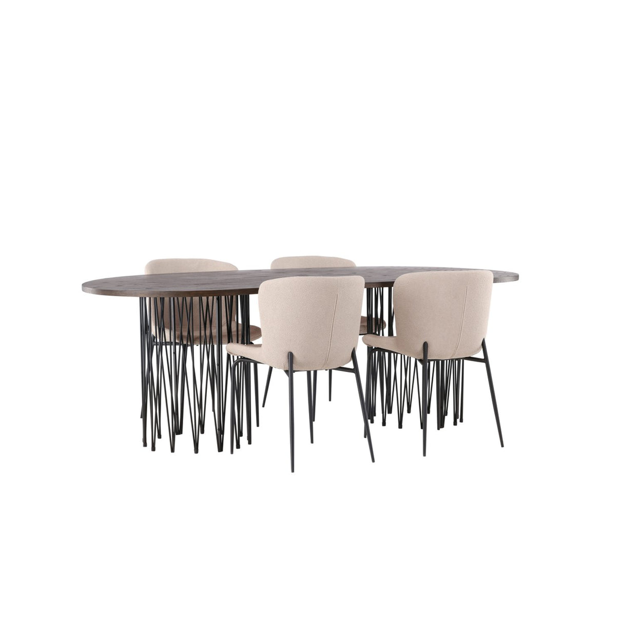 Stone, Modesto Oval matgrupp Beige,Svart, Svart, mocka, 220 x 100