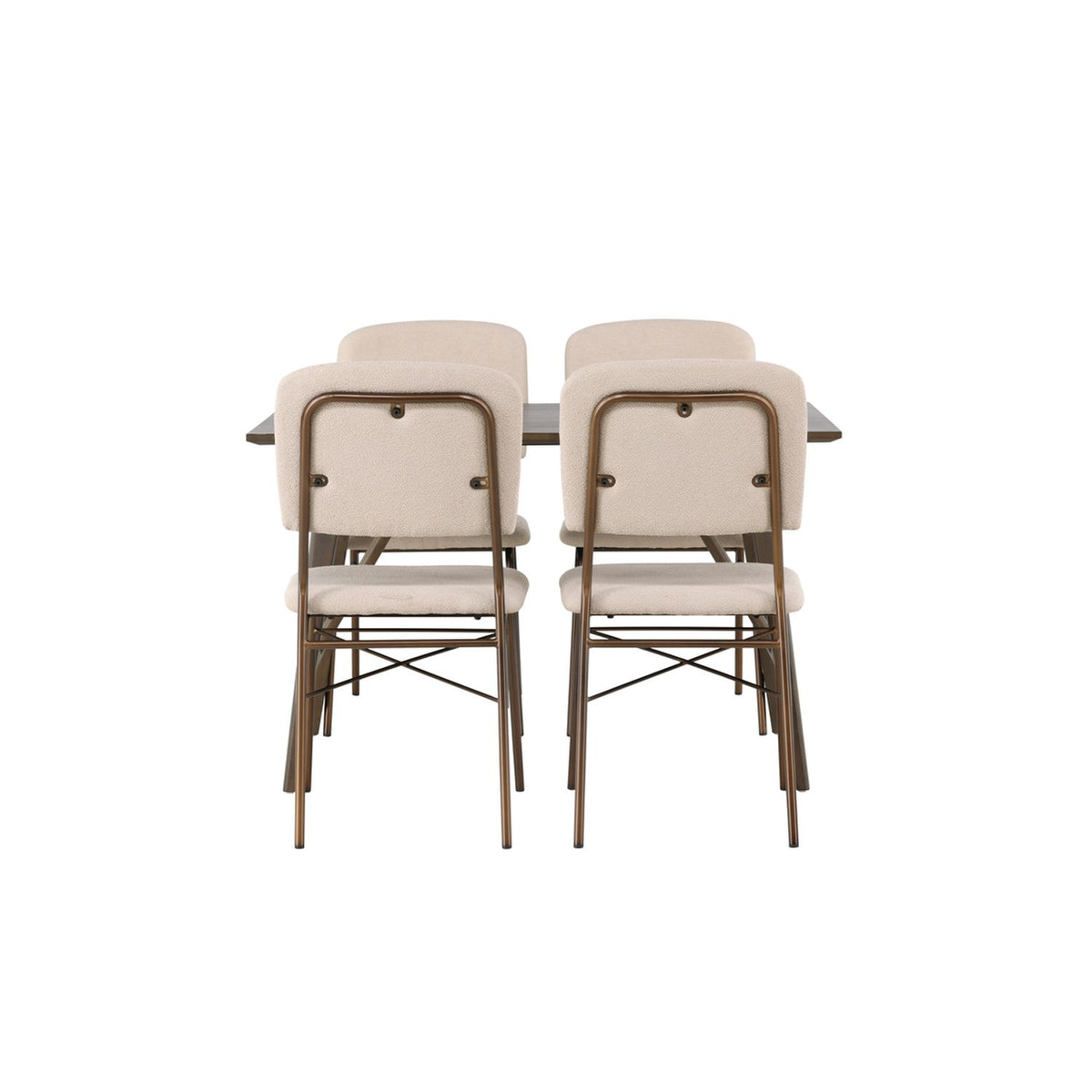 Kaseidon, Seda Rektangulär matgrupp Beige,Brun, Mörkbrun, 120 x 80