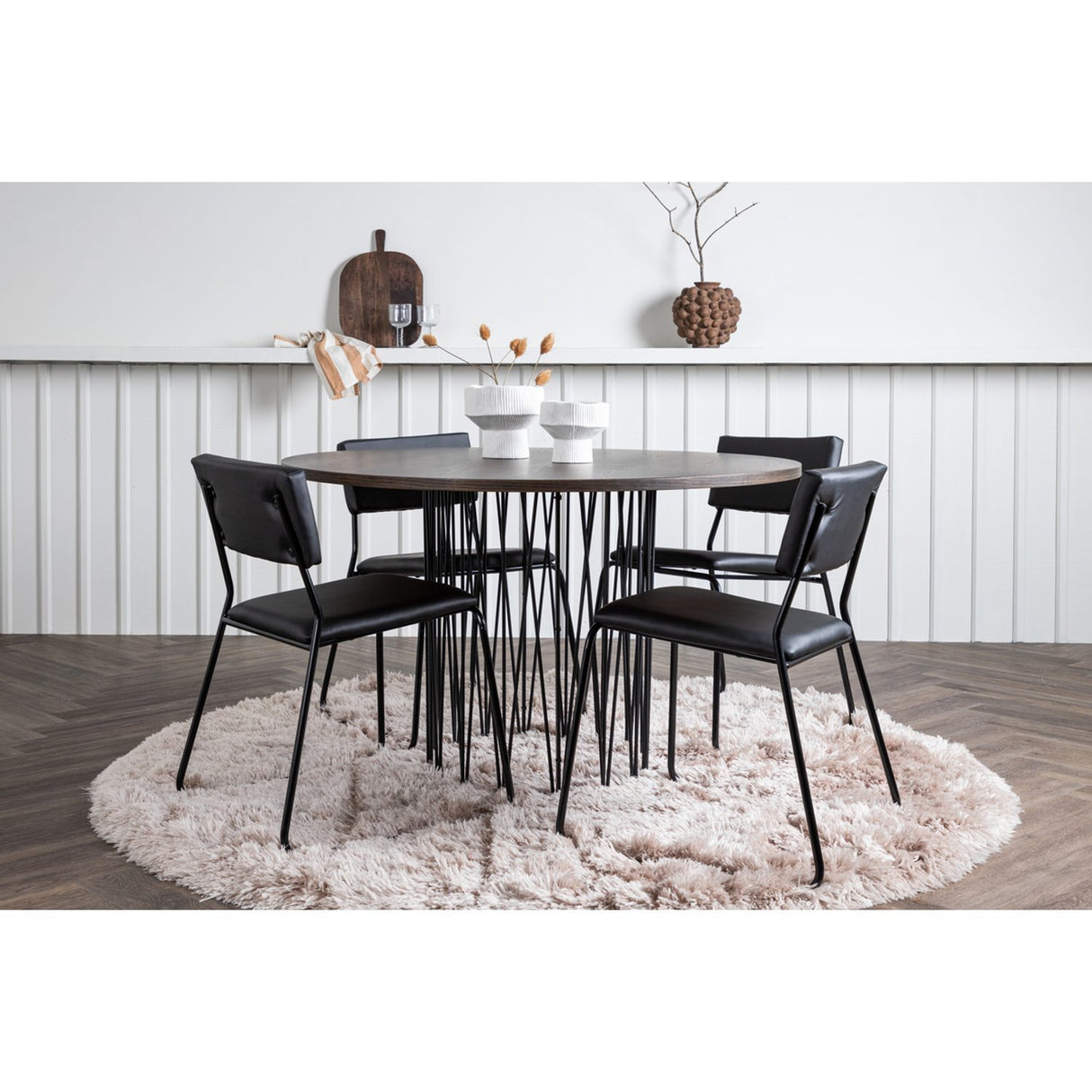 Stone, Kenth Rund matgrupp Svart, Svart, Mocka, ⌀120