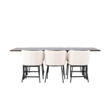 Ystad, Edina Rektangulär matgrupp Svart,Vit, Svart, mocka, 220 x 100