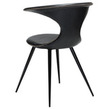 Flair Stol Vintage Black Art.Leather, Round Black