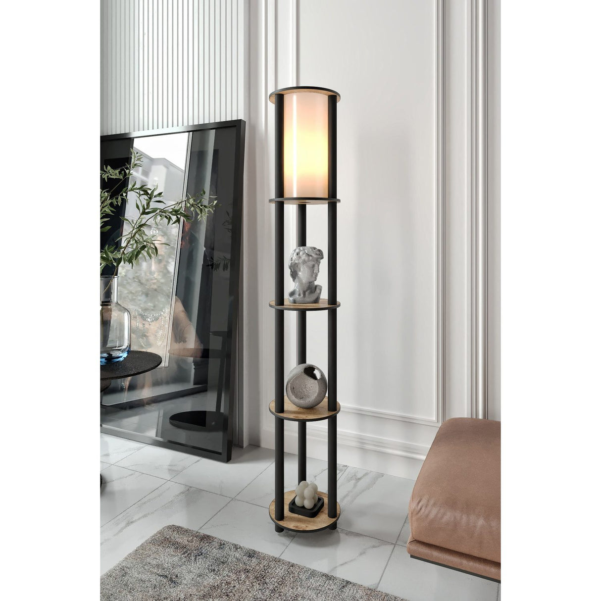 Tallinn Square V2 (H 150 cm) Valnöt Golvlampa