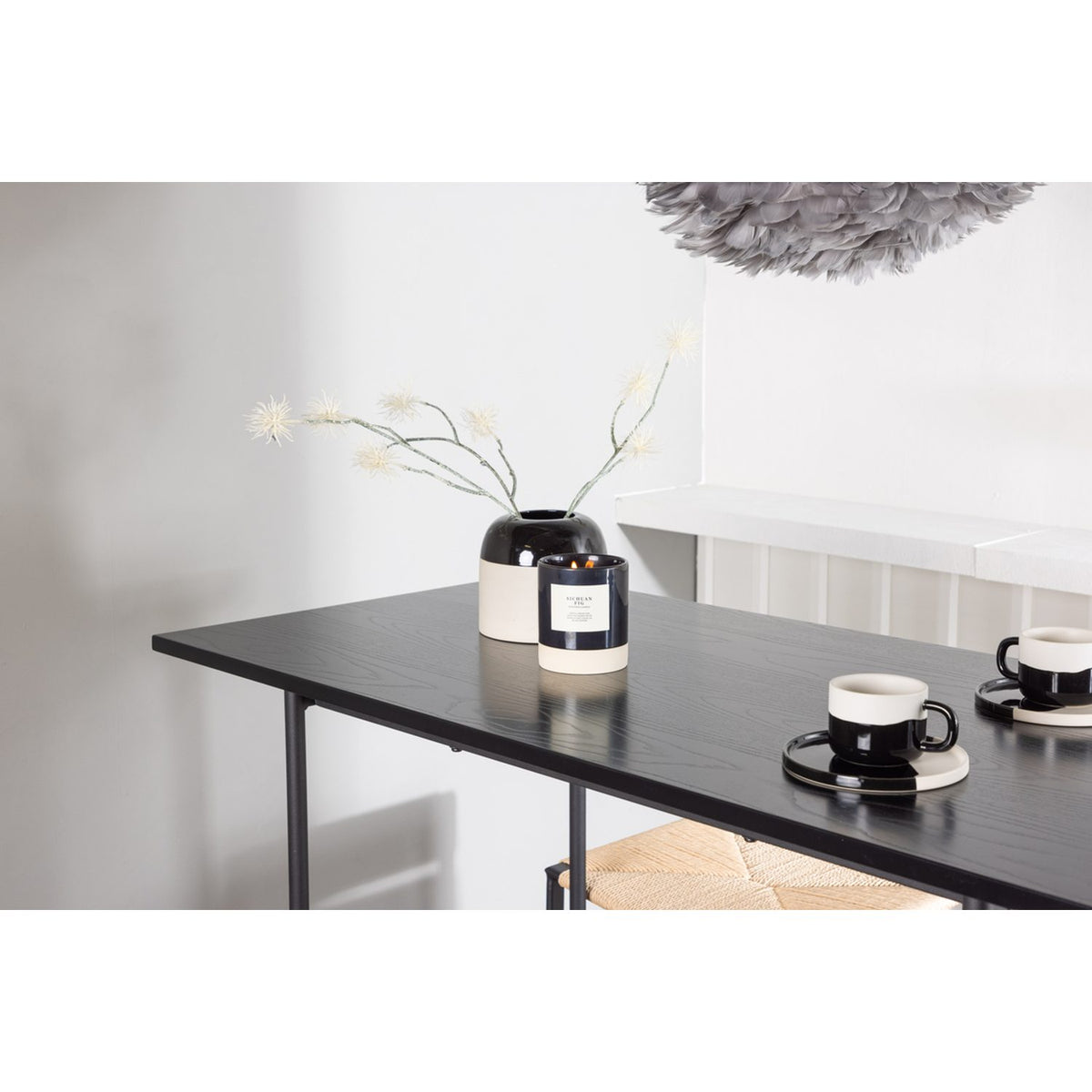 Rax, Polly Rektangulär matgrupp Svart, Natur, Svart, 120 x 60