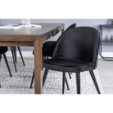 Slider, Velvet Rektangulär matgrupp Svart, Natur, 170 x 95