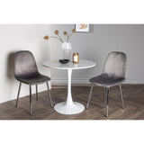 Hamden, Eva Rund matgrupp Silver, Vit, ⌀80