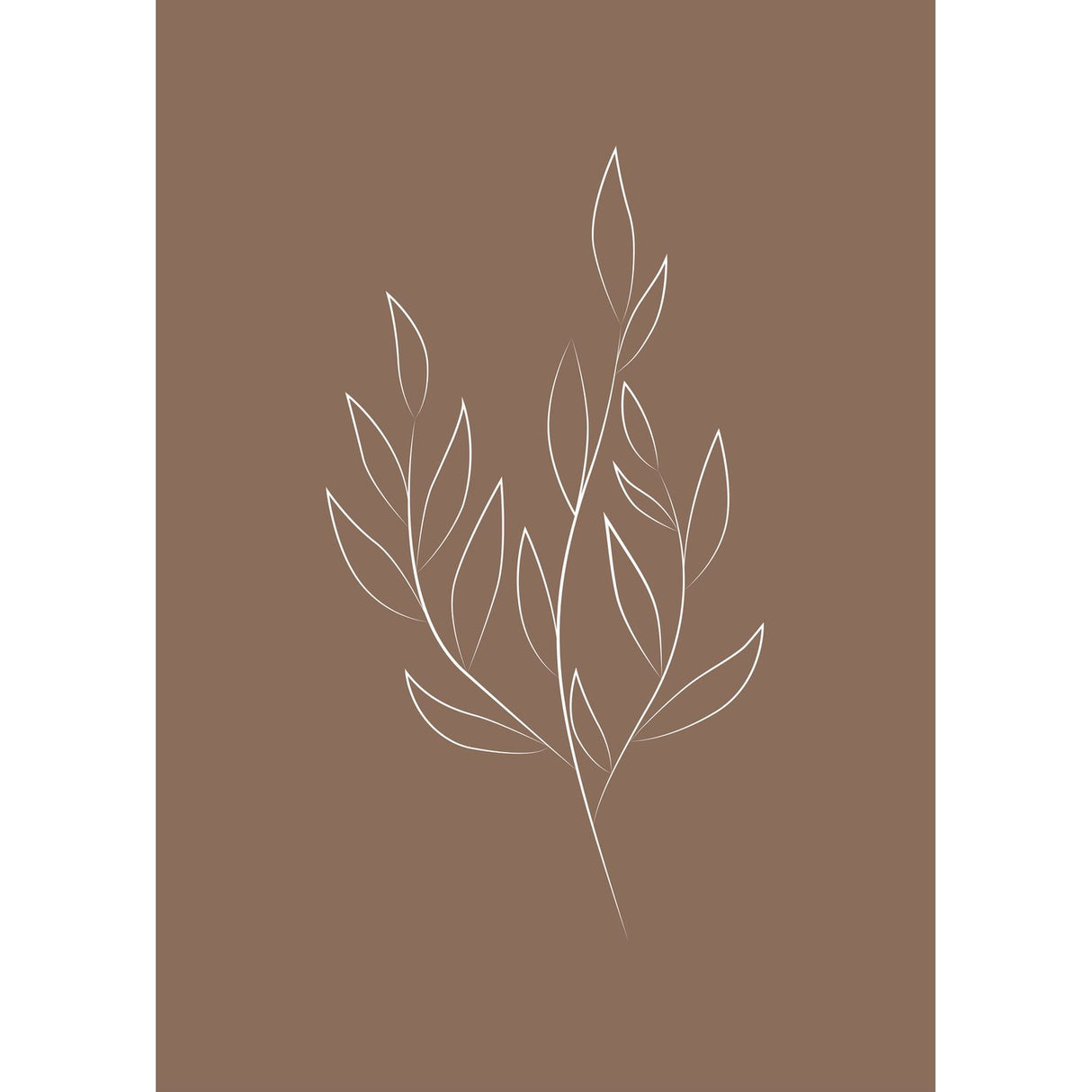 Ritat blad Poster Brun, 50 x 70 cm