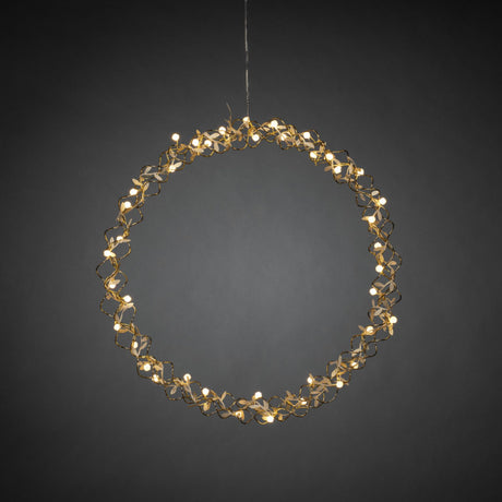 Dekoration 45 cm 40 varmvita LED Julkrans med Belysning Mässing