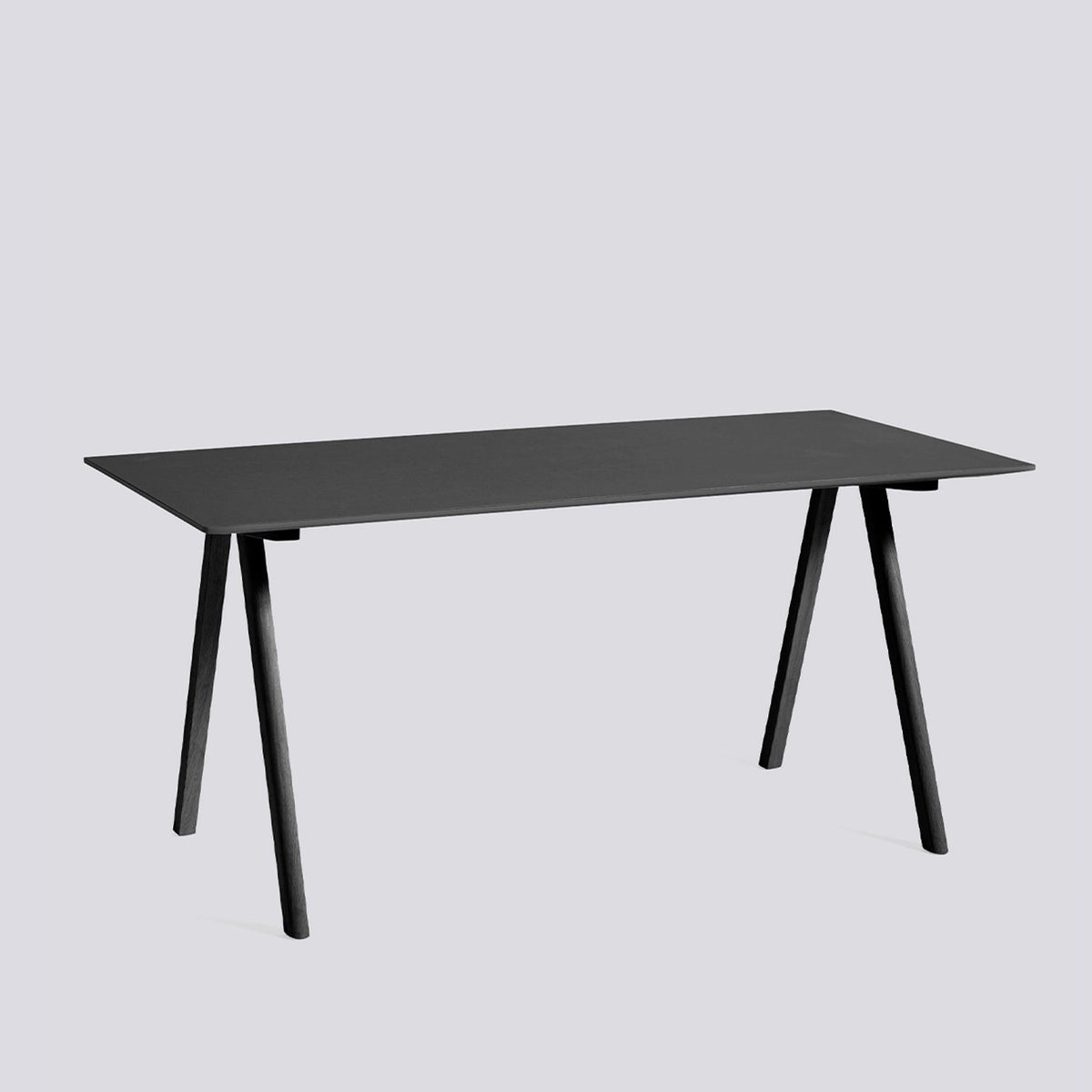 CPH 10 L160 × B80 × H74 cm Skrivbord Black – linoleum, Black – massiv ek med vattenbaserad lack