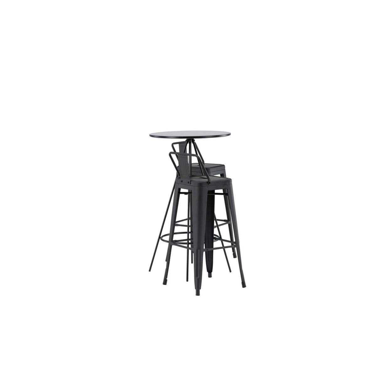 Bistro, Tempe Rund matgrupp Svart, Svart, 2st