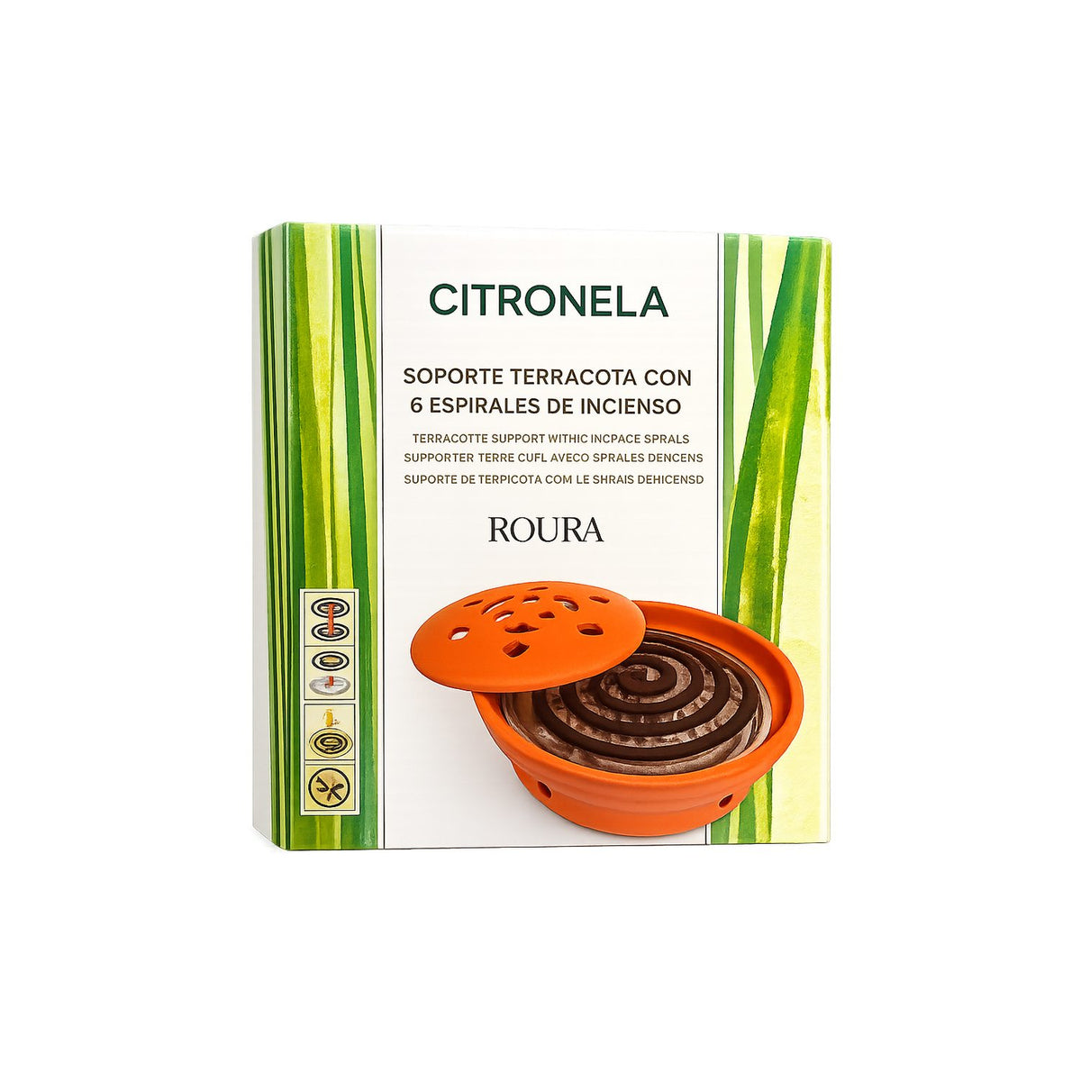 Basic Citronella Terrakotta Myggspiral 6 Spiraler med Hållare