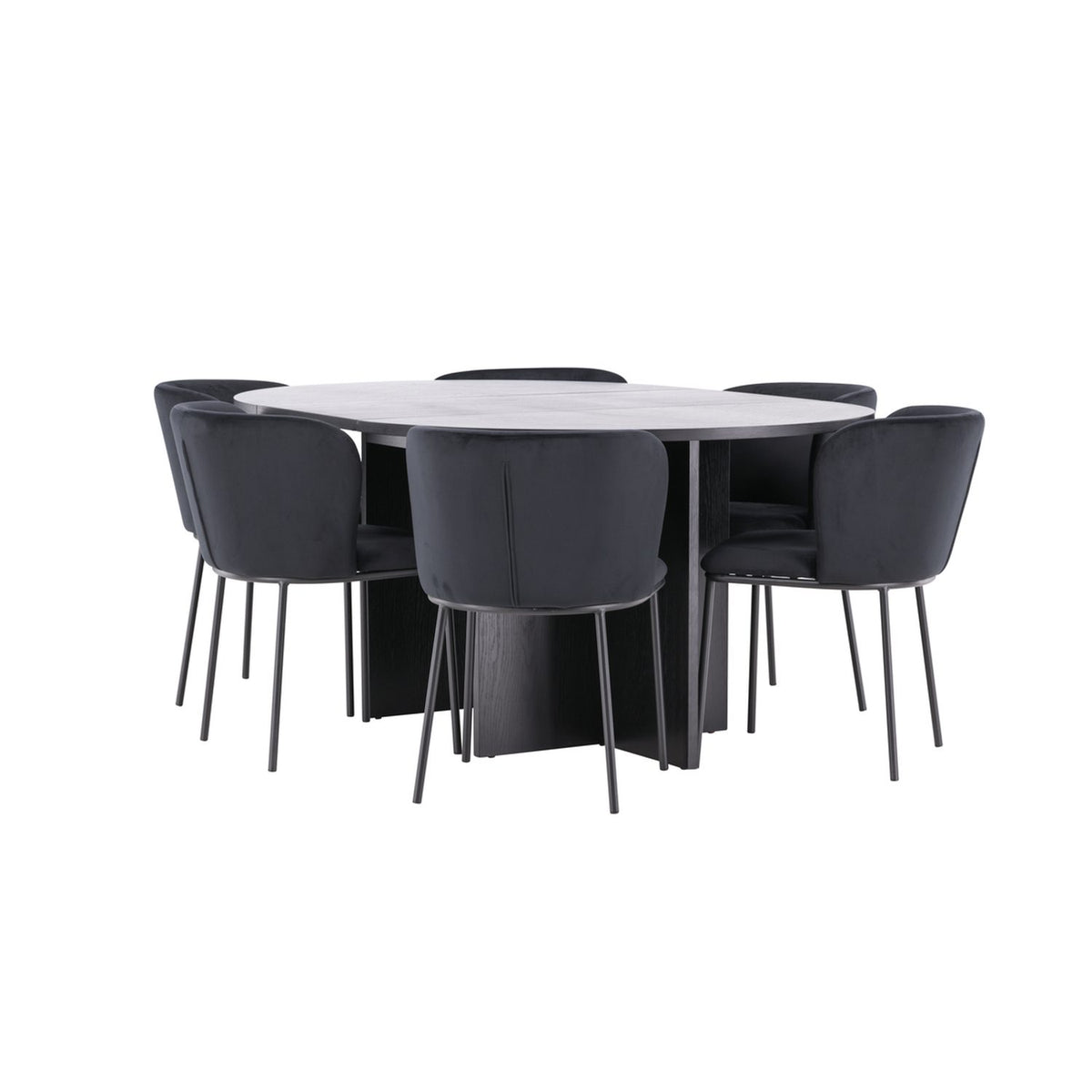 Strada, Edina Oval matgrupp Svart, Svart, 6st