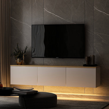 Reykjavik (160 x 35 x 32 cm) vit ek TV-bänk