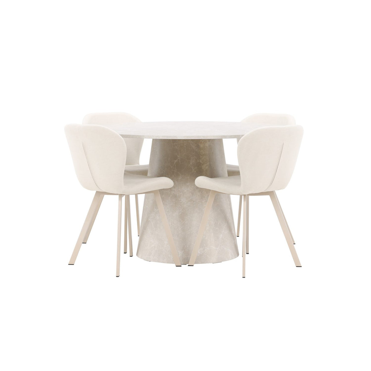 Lanzo, Lilja Runt matgrupp Beige, Beige, 4st