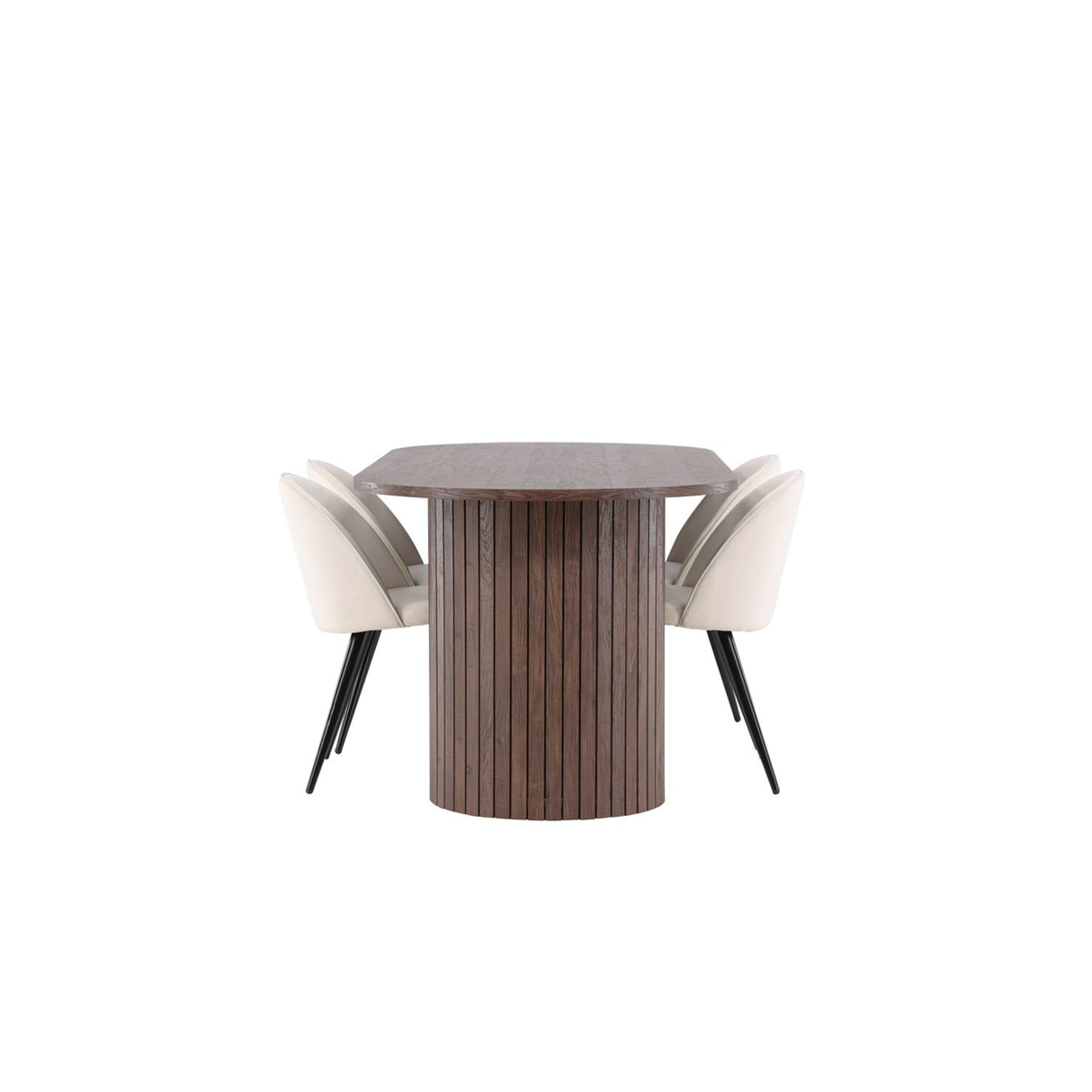 Härön, Velvet Ovalt matgrupp Beige,Svart, Mocka, 200 x 90
