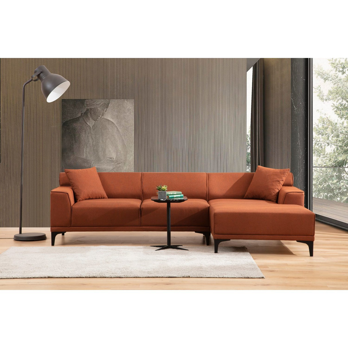 Tbilisi Corner (165 x 90 x 110 cm) Hörnsoffa Orange, Höger