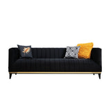 Tallinn (222 x 89 x 75 cm) 3-sitssoffa Svart guld