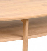 Egil Soffbord Oval 135x70 cm med hylla White Oiled Oak