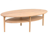 Egil Soffbord Oval 135x70 cm med hylla White Oiled Oak