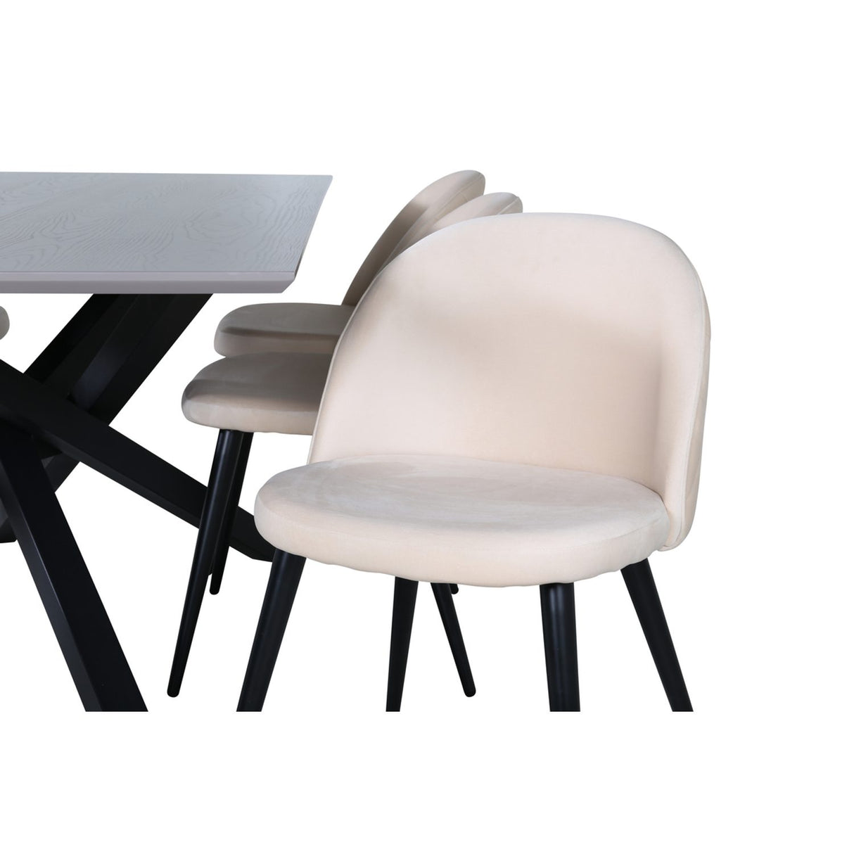 Piazza, Velvet Rektangulär matgrupp Mörkgrå