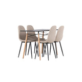 Danburi, Polar Rektangulär matgrupp Beige,Svart, Svart,Natur, 120 x 60