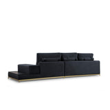 Line med sidobord (320 x 102 x 84 cm) Svart Guld 4-sitssoffa