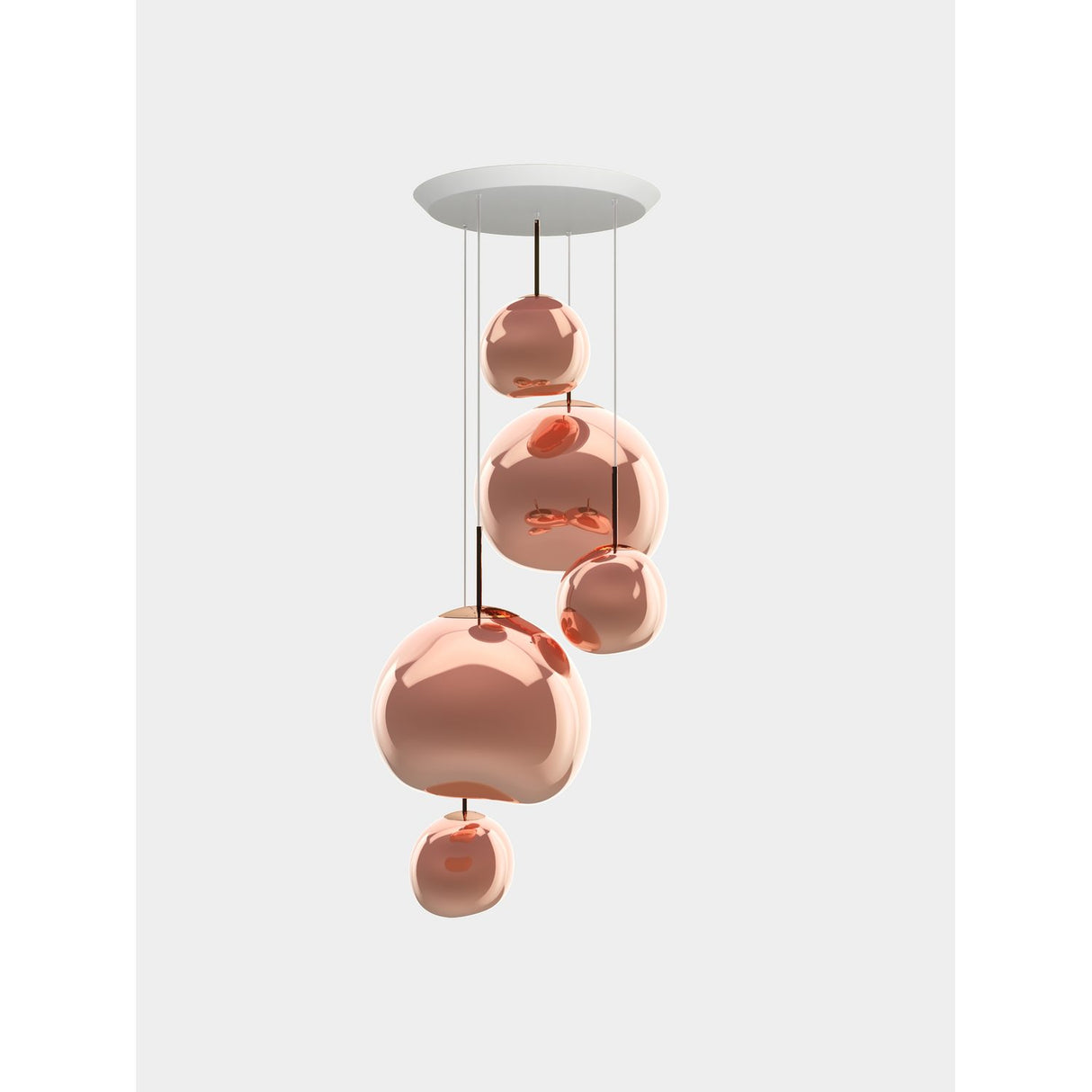 Melt Large Rund Pendelsystem LED Copper