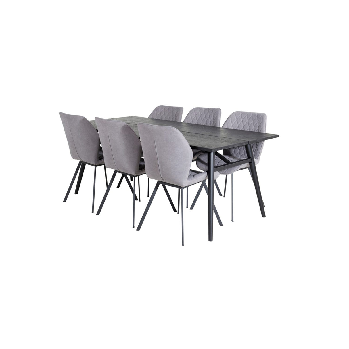Sleek, Gemma Rektangulär matgrupp Svart,Grå, Svart, 195 x 95
